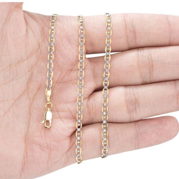 Other - NEW Real Gold Diamond Cut Mariner Chain 3mm 20”